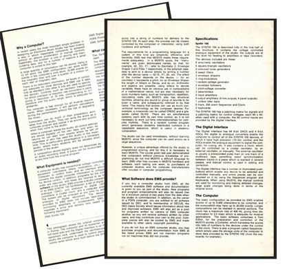 Ems-Original Synthi 100 brochure